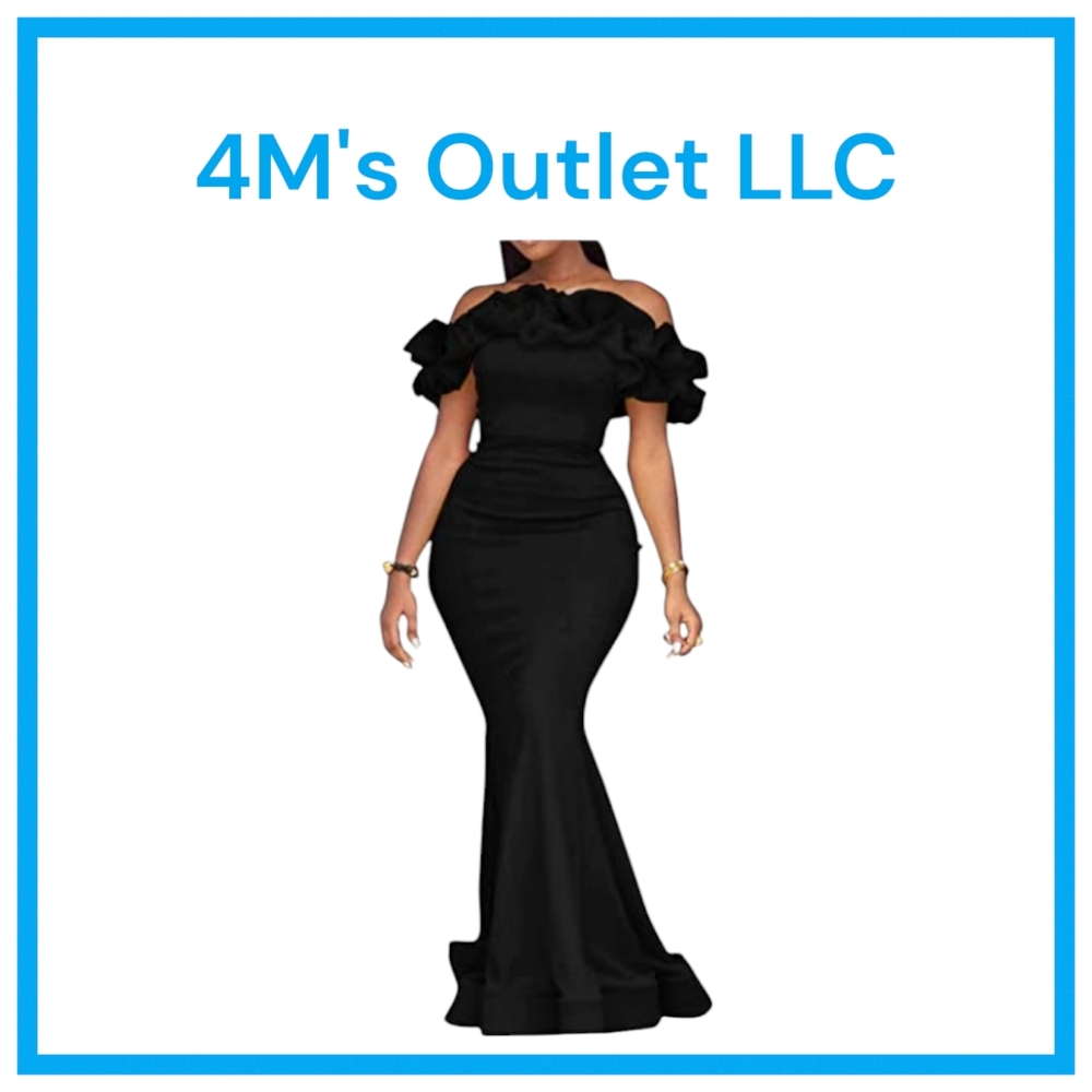 Floor-Length Off Shoulder Ruffles, Mermaid Bodycon Party Evenin